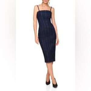 Avec Les Filles Ribbed Midi Dress Spaghetti Strap | Size 8